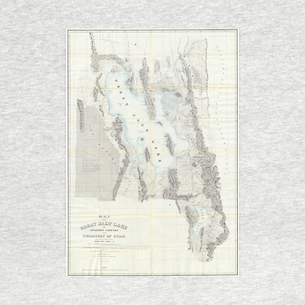 Vintage Map of The Great Salt Lake (1852) by Bravuramedia
